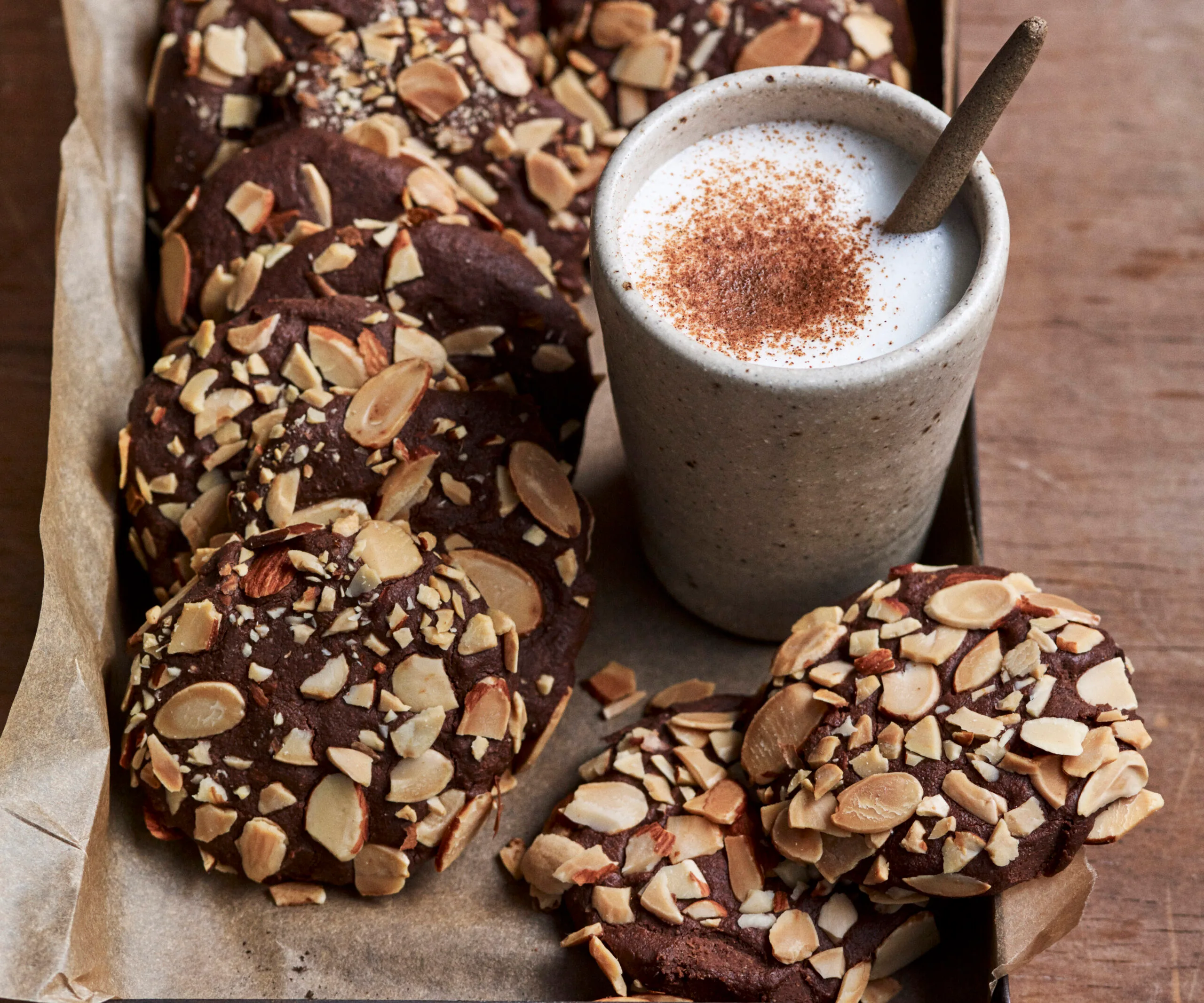 Gluten-free chocolate and almond biscuits