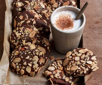 Gluten-free chocolate and almond biscuits