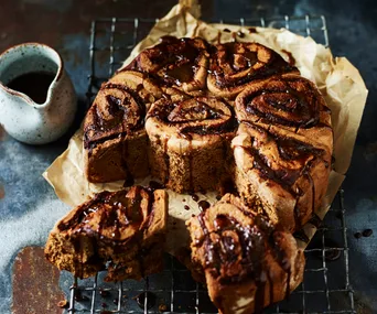Chocolate, hazelnut and coffee scrolls