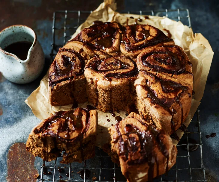 Chocolate, hazelnut and coffee scrolls