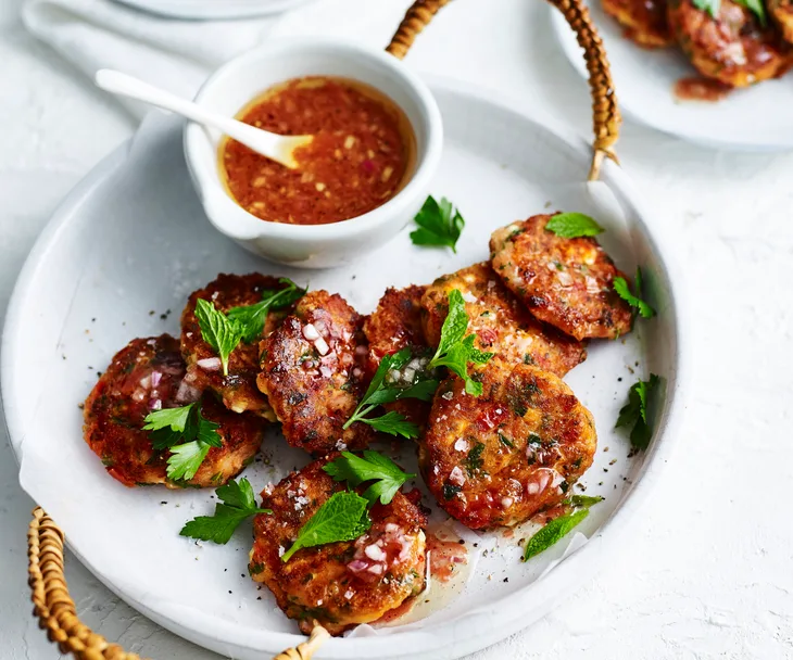 Five-ingredient tomato fritters