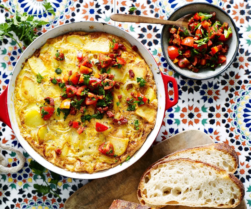 spanish tortilla with chorizo salsa recipe