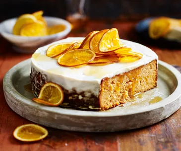 Sweet potato cake with candied orange