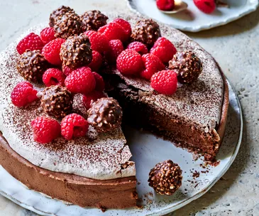 Rich chocolate meringue cake