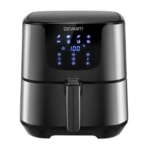 Devanti Digital Air Fryer 7L Black Stainless Steel