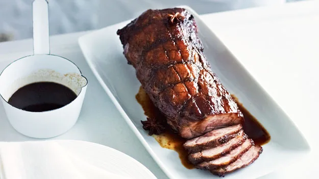 Sticky glazed slow-roast pork neck