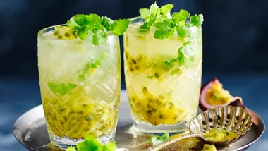 Cocktail recipes including passionfruit and pineapple spritzer