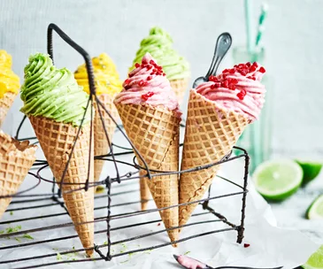 Fruity vegan soft serves