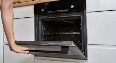 An opened oven