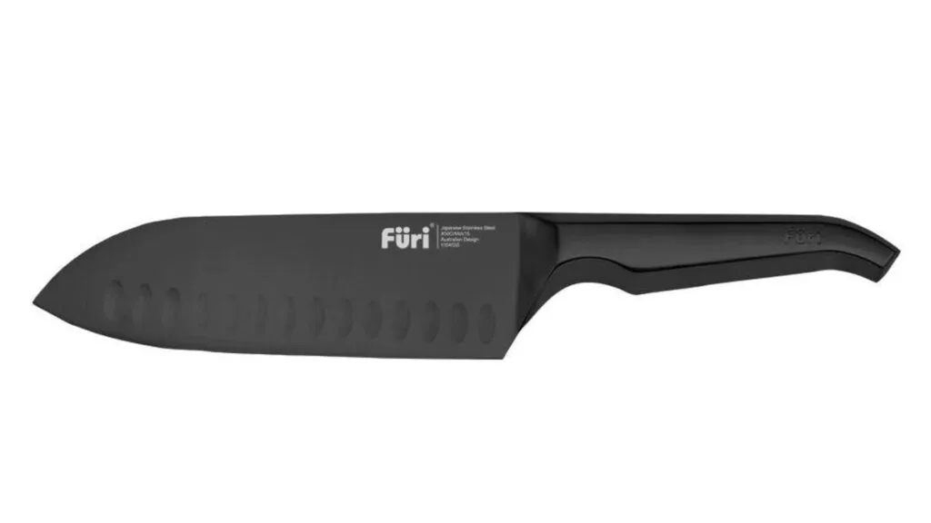 Furi Pro Jet Black East/West Santoku Knife 17cm