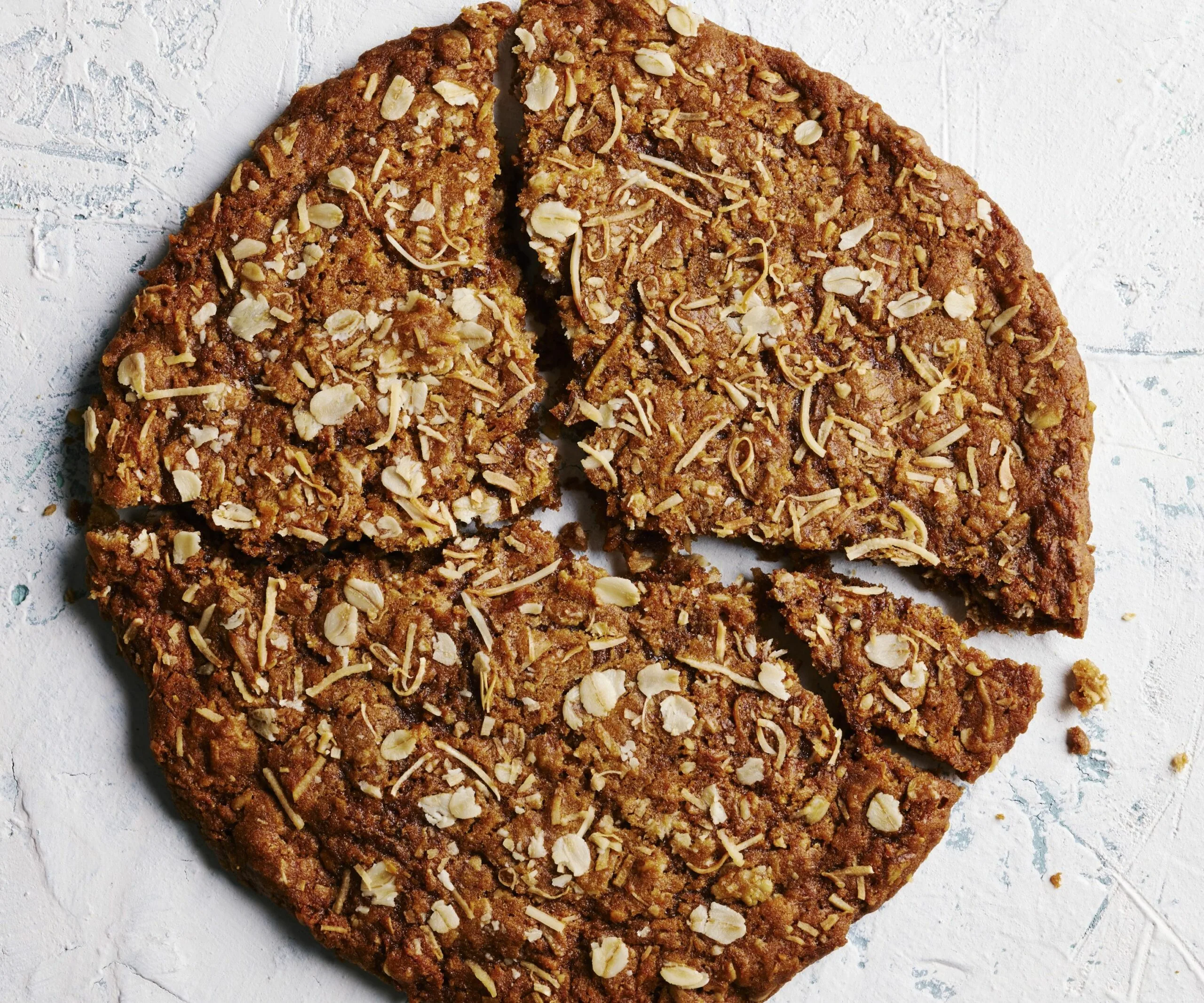 one giant crunchy anzac biscuit