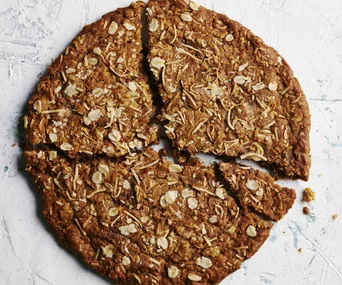 one giant crunchy anzac biscuit