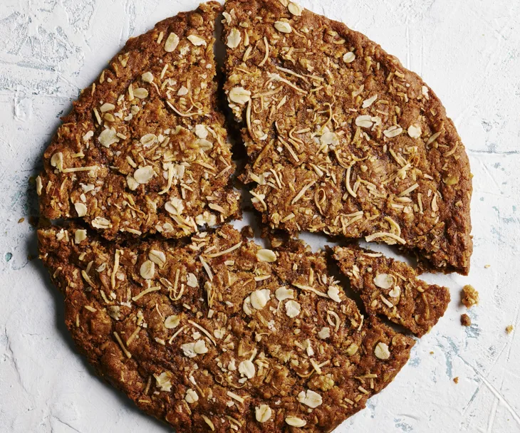 one giant crunchy anzac biscuit