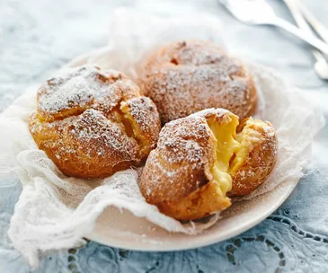 choux puffs on a plate