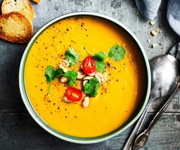 Bowl of pumpkin soup