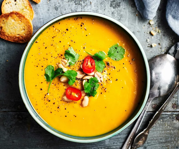 Bowl of pumpkin soup