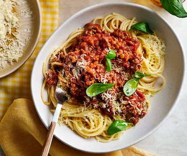 Bowl of spaghetti Bolognese