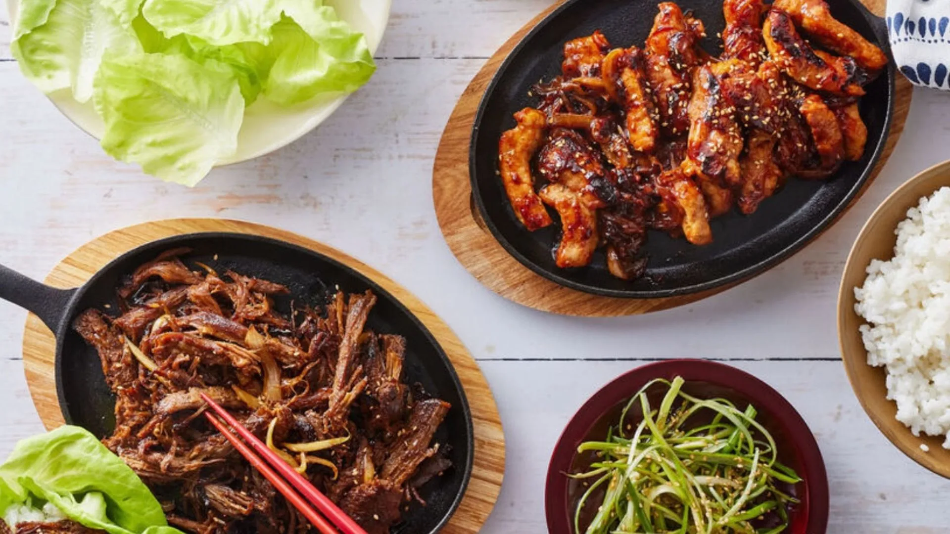 Marley Spoon meal - Korean BBQ Platter with Rice, Lettuce & Ssamjang Sauce