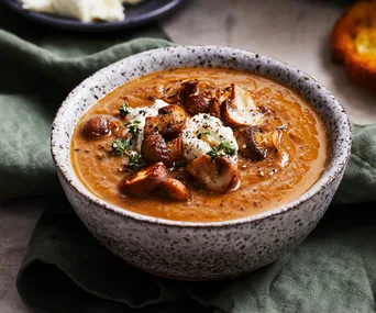 Smoky mushroom soup