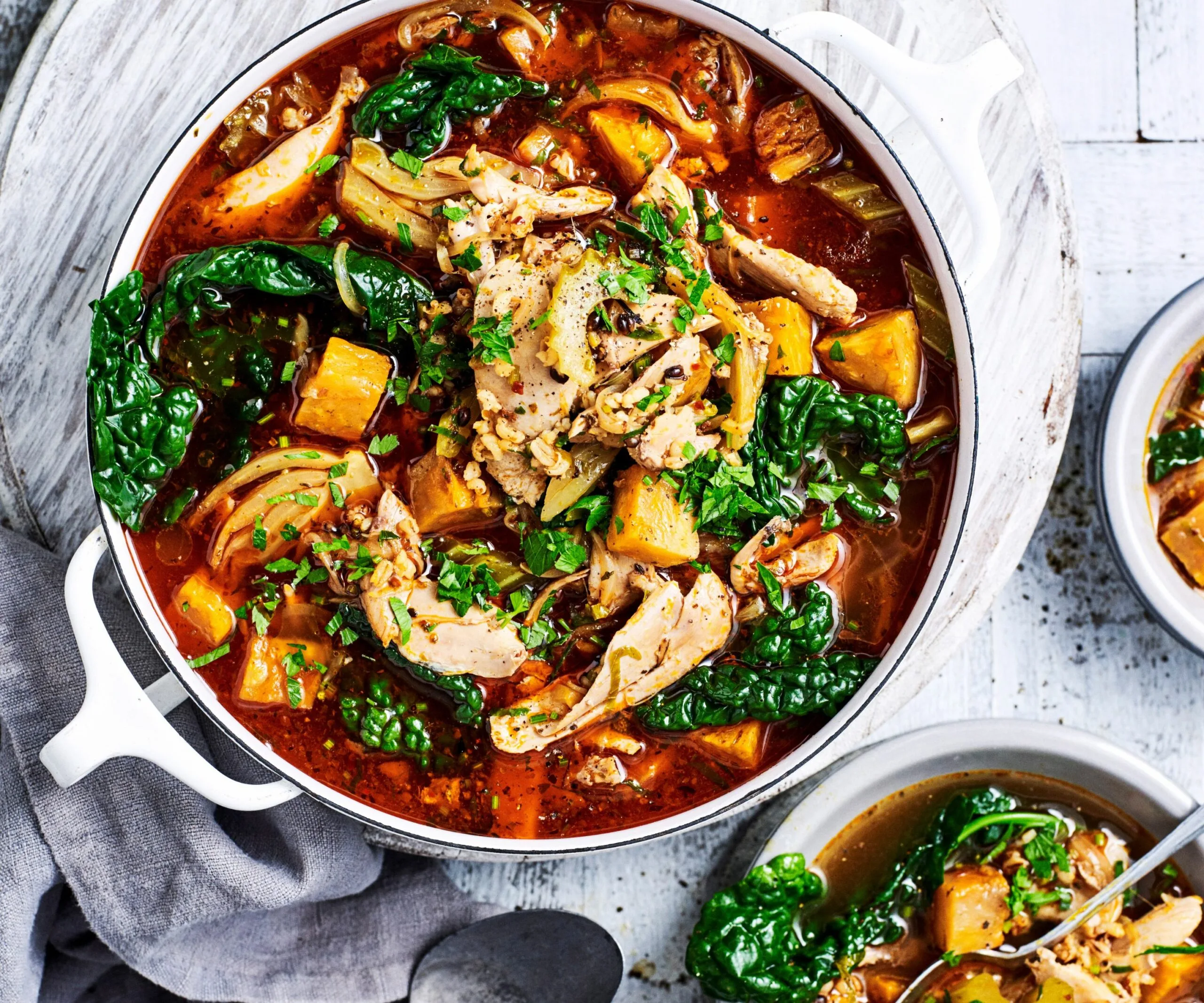 Chicken and celeriac soup