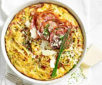 air fryer frittata carbonara