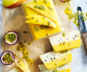 Mango, coconut and passionfruit kulfi