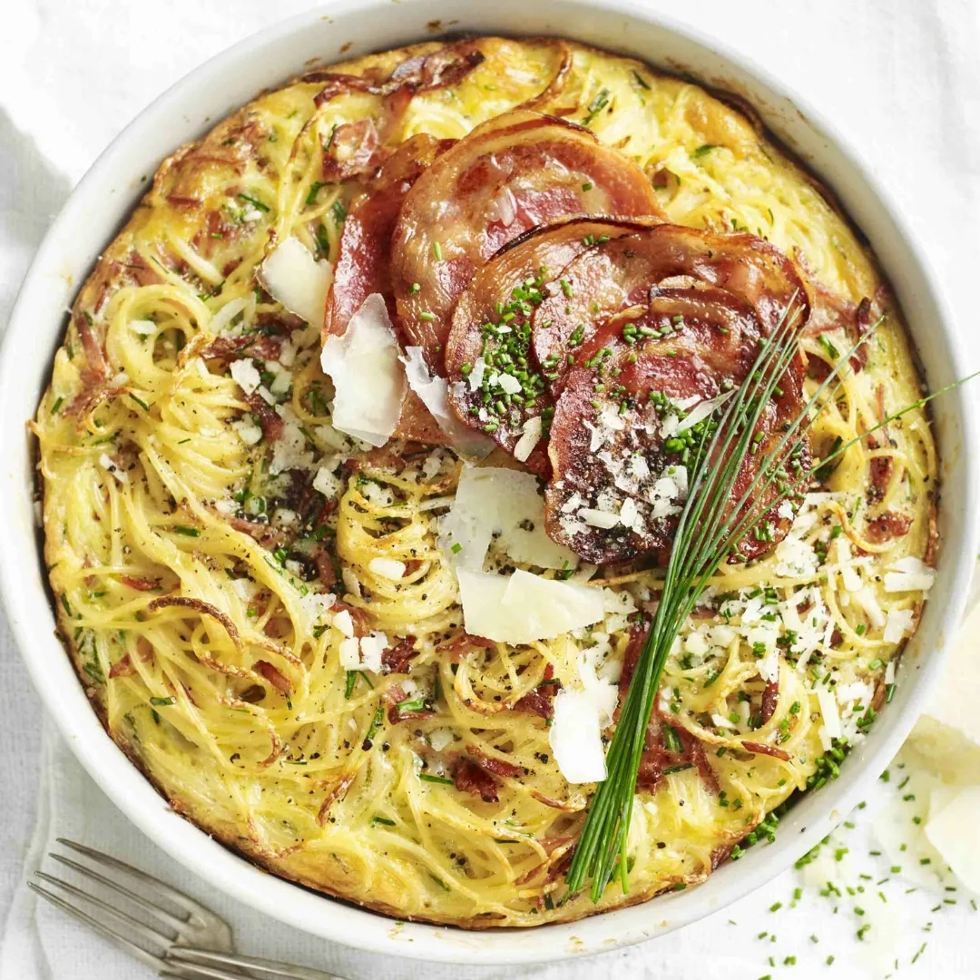 air fryer frittata carbonara