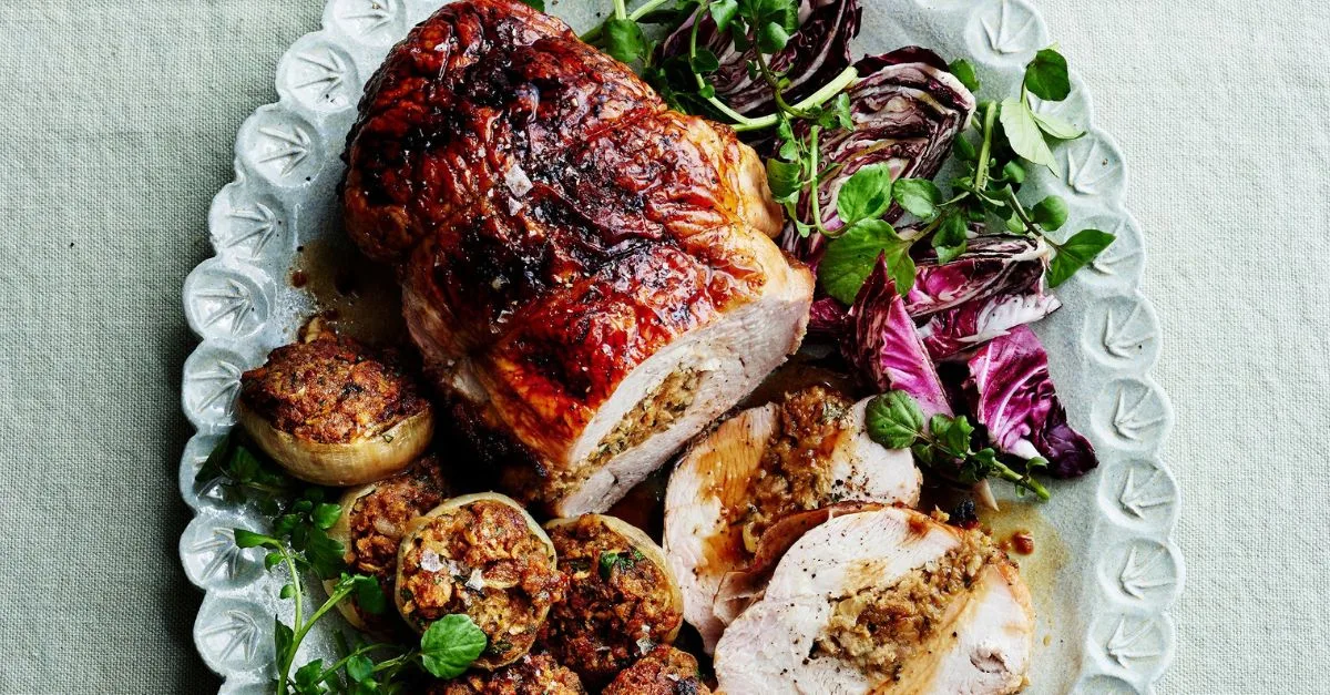 Roast Turkey Roll with Apple Herb Stuffing