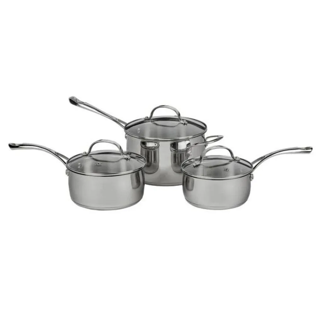 Swiss Diamond 3 Piece Premium Steel DLX Saucepan Set With Lids