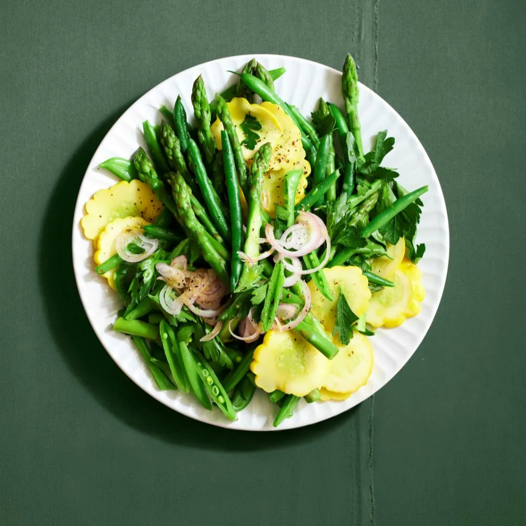 Green bean salad with lemon & parsley dressing-image