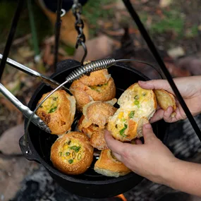 Mini corn cob loaf in cast iron skillet