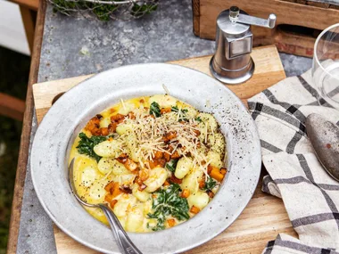 Cacio e pepe gnocchi with pumpkin