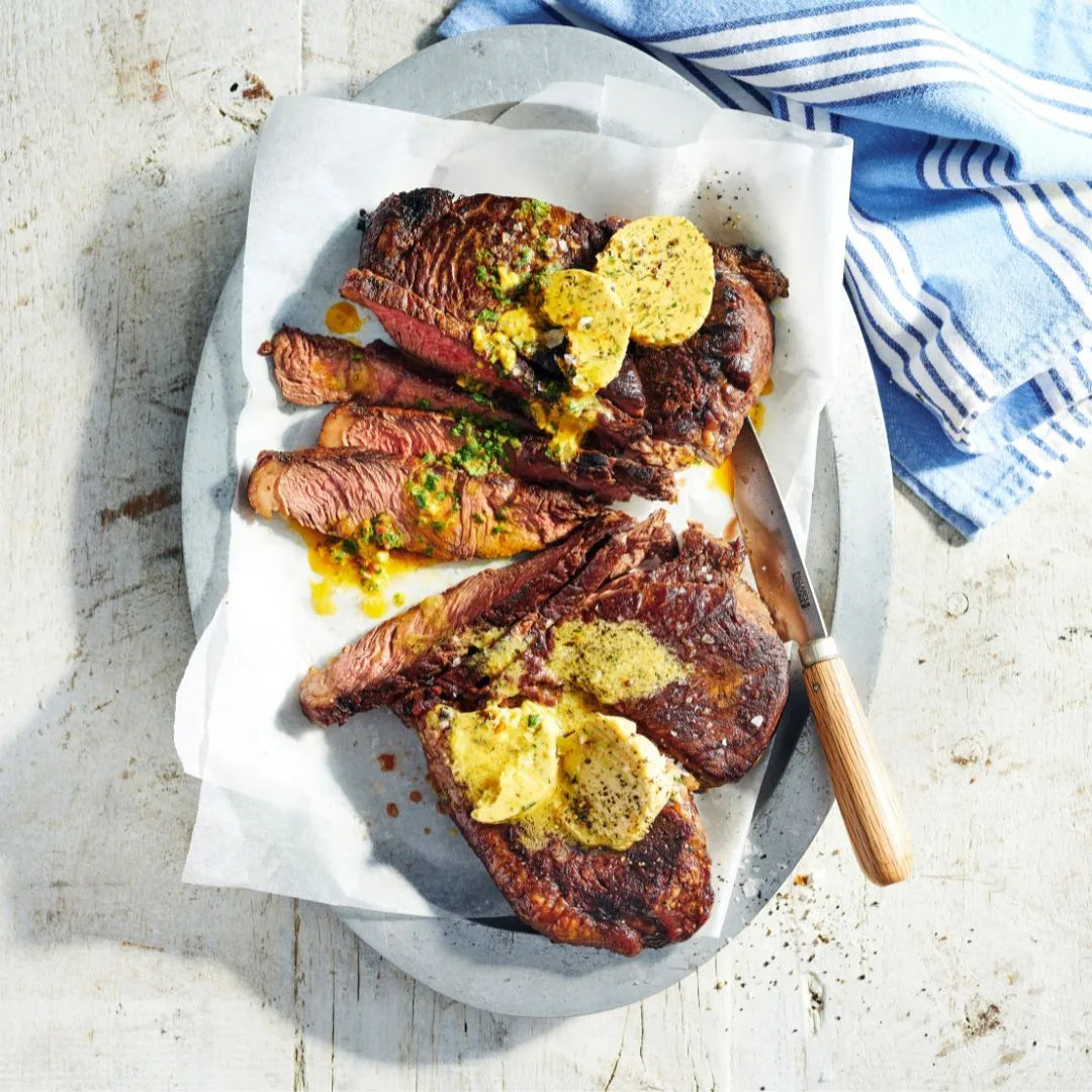 Rump steak with flavoured butters-image