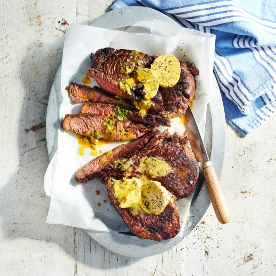 Peppered Rump Rump steak with flavoured butters | Women's Weekly Food