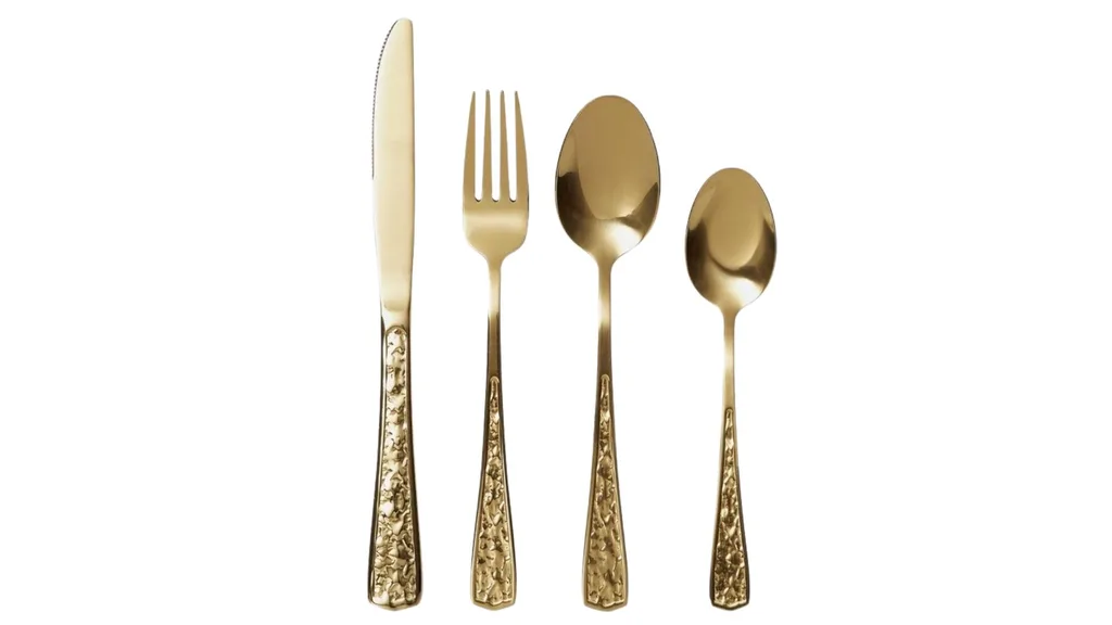 Heritage Maria Embossed Cutlery Set 24Piece in Gold