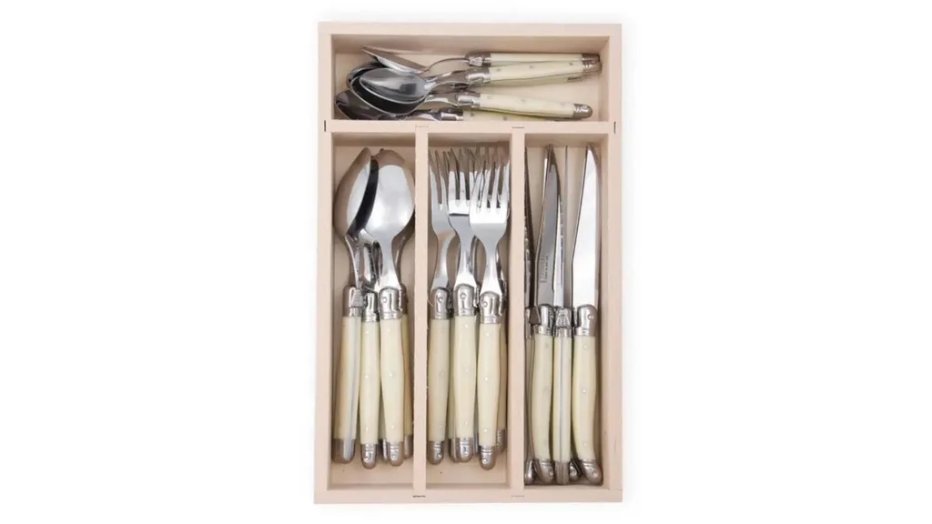 Laguiole by Andre Verdier Debutant Cutlery Set 24pc Ivory