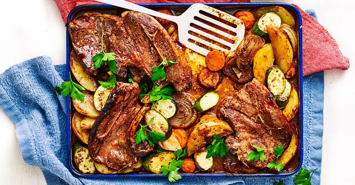 Julie Goodwin's lamb and vegetable tray bake