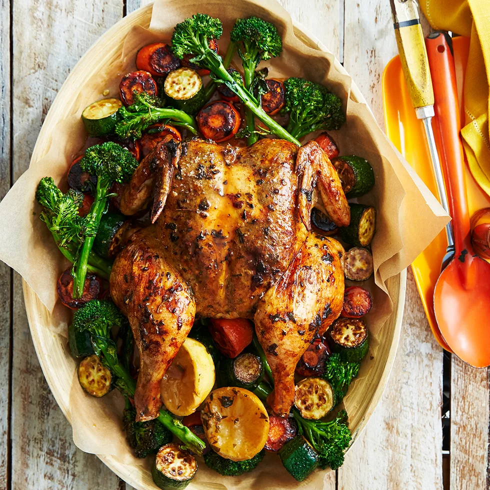 Julie Goodwin's butterflied barbecue Portuguese chicken and vegetables