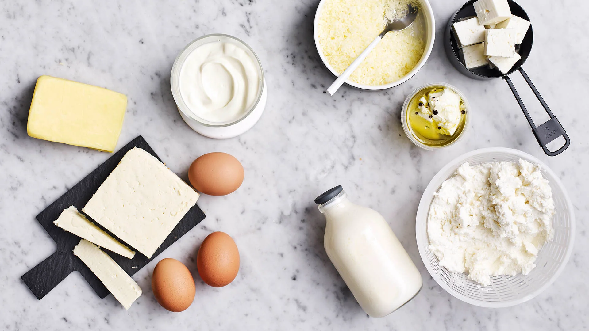 Buttermilk, eggs, fetta and other pantry staples