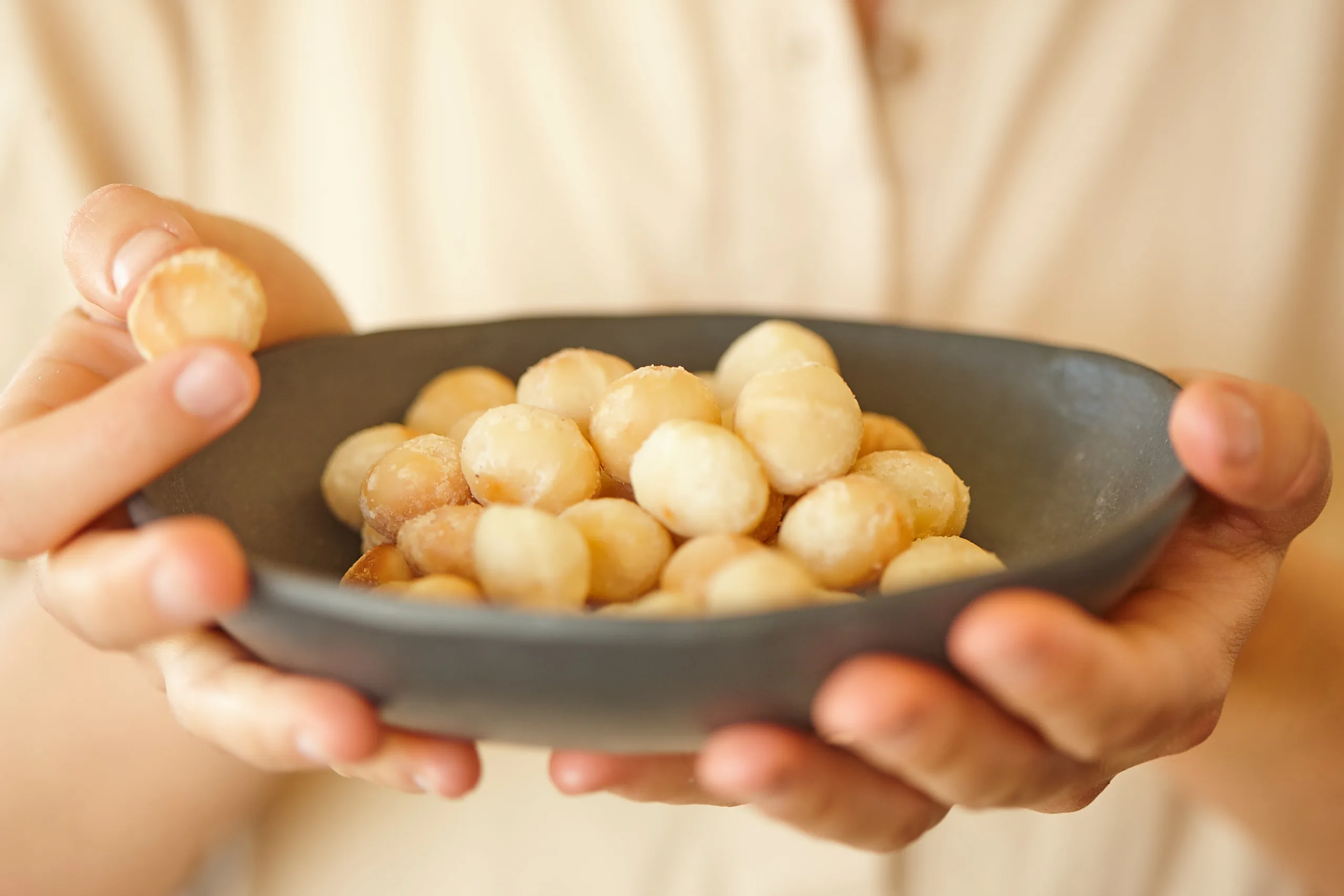 Bowl of macadamias