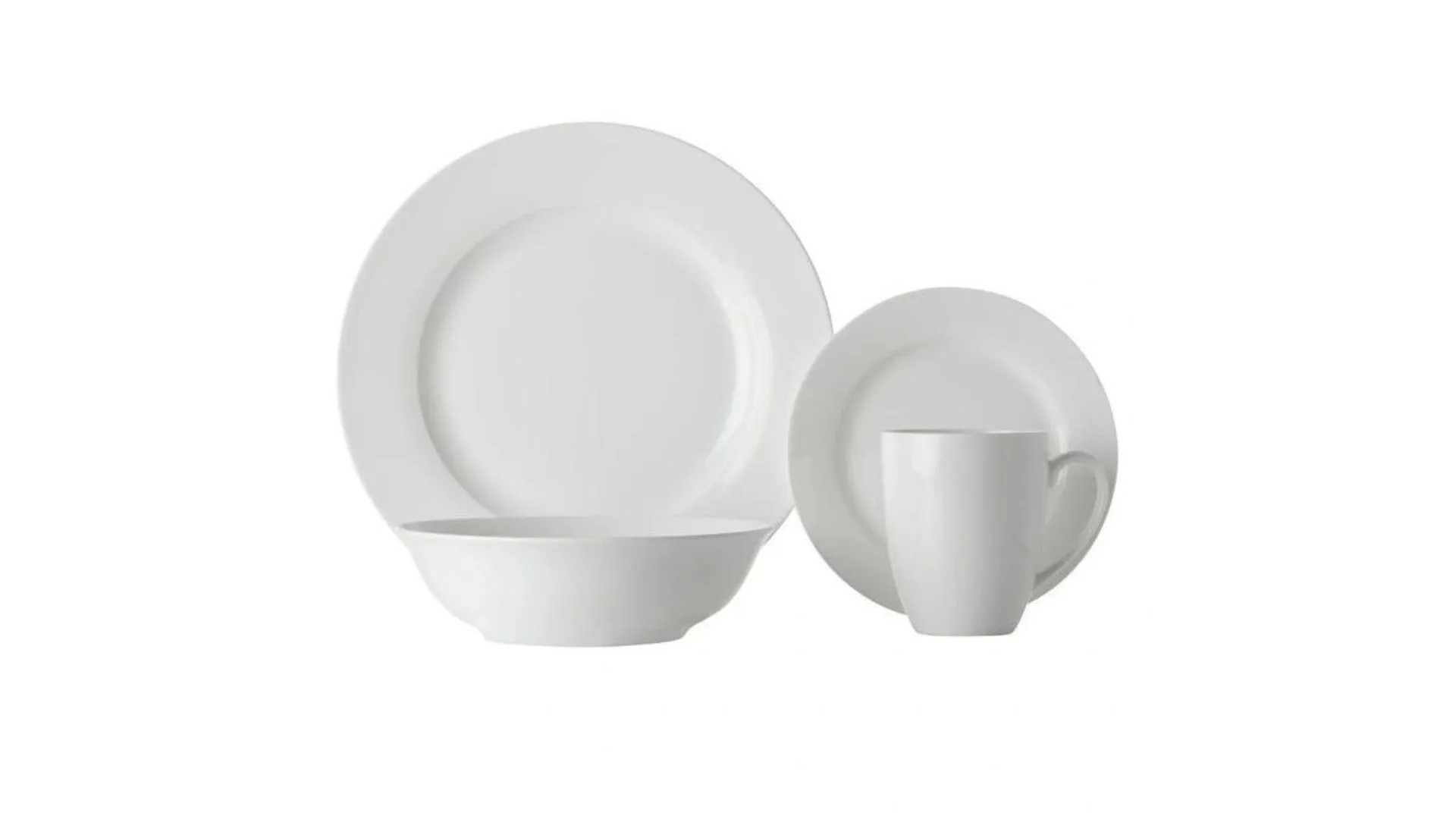 Maxwell & Williams Basics Soho Rim 16 Piece Dinner Set White