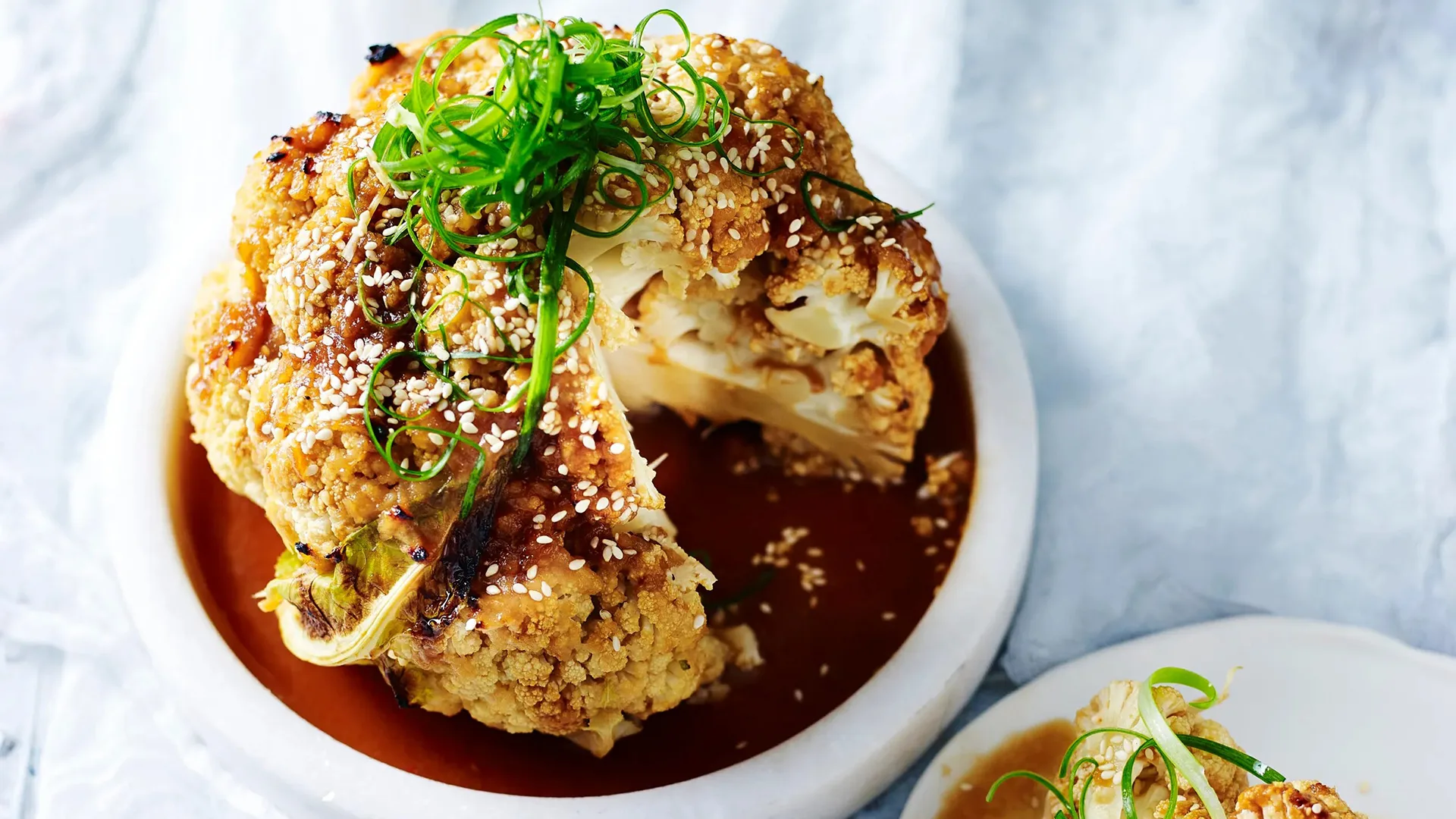 Roasted cauliflower with miso glaze