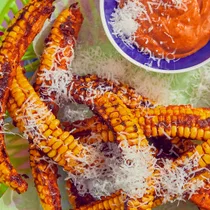 Corn ribs with paprika mayonnaise