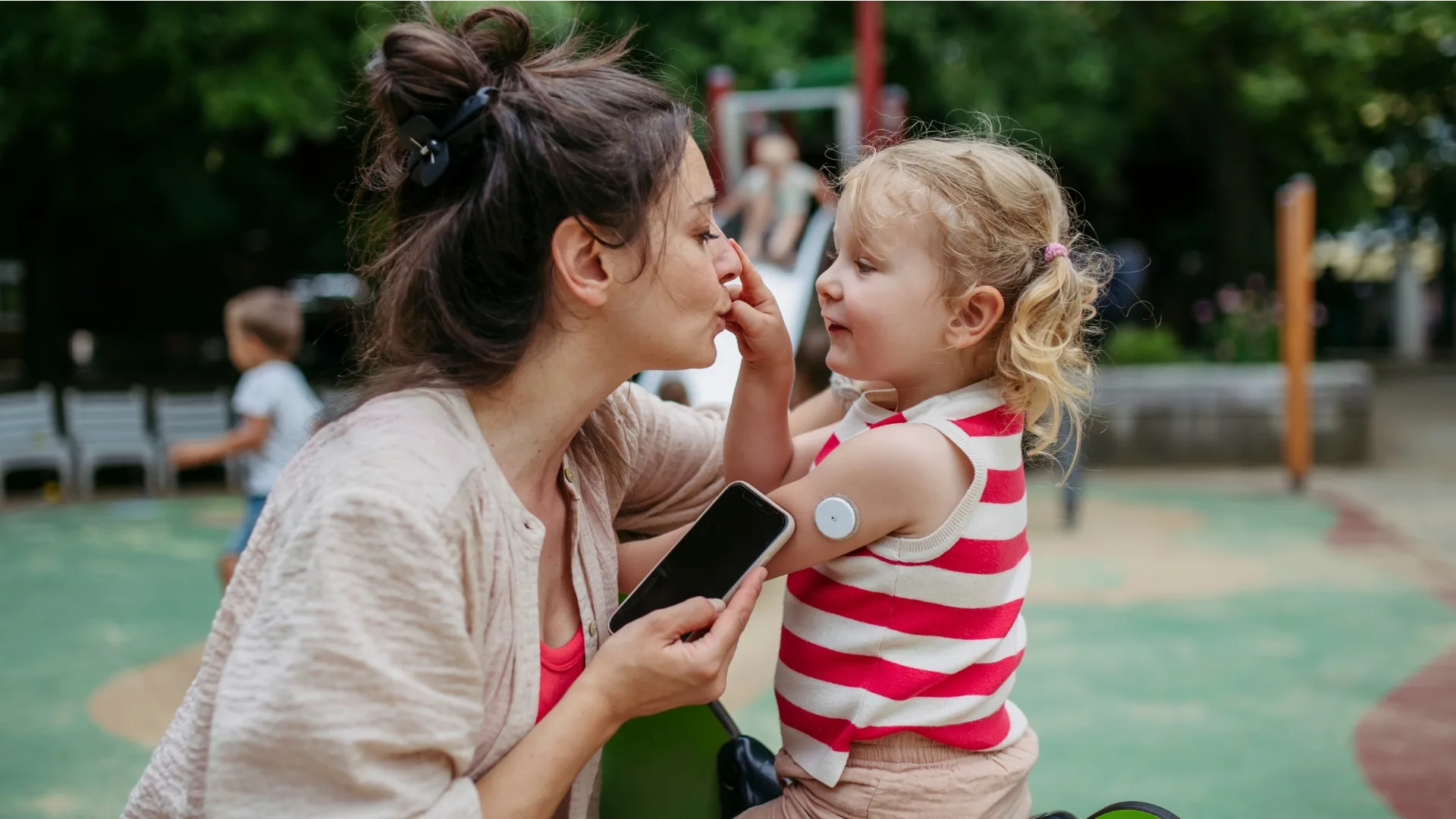 Mother and child with diabetes