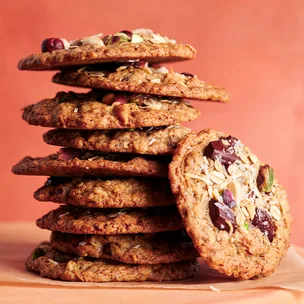 Pantry compost biscuits in a stack