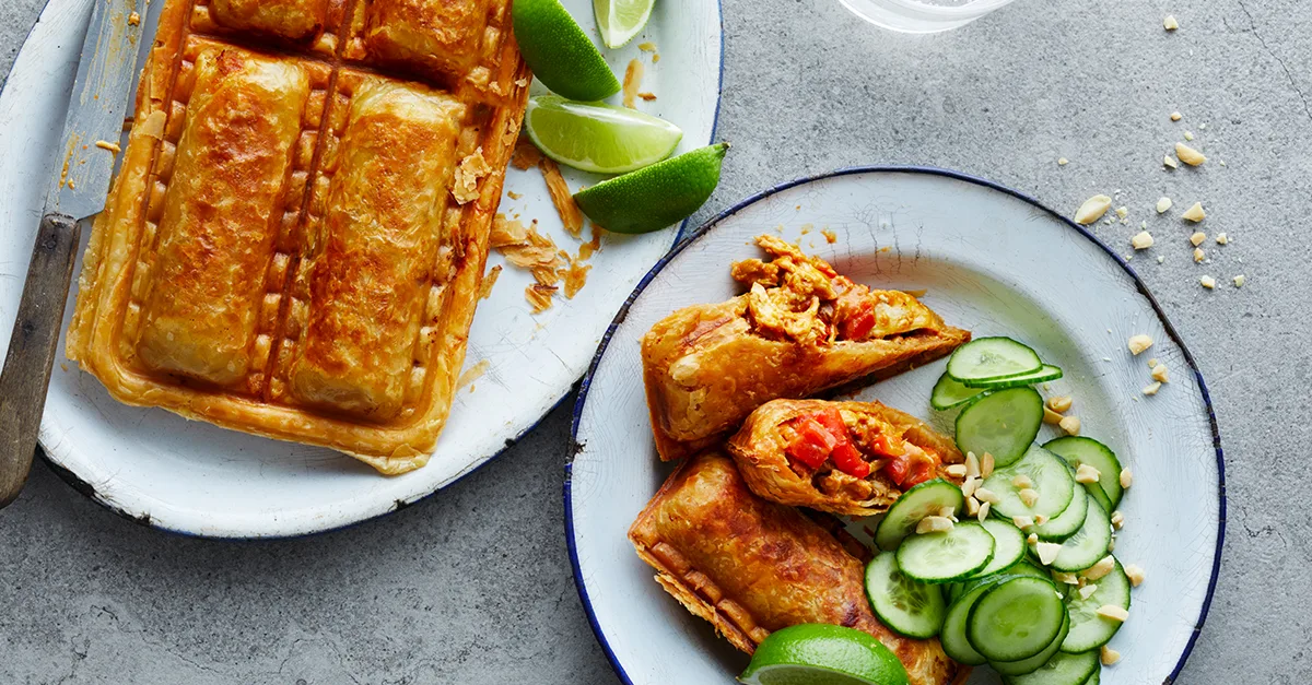 Easy satay chicken sausage rolls | Women's Weekly Food
