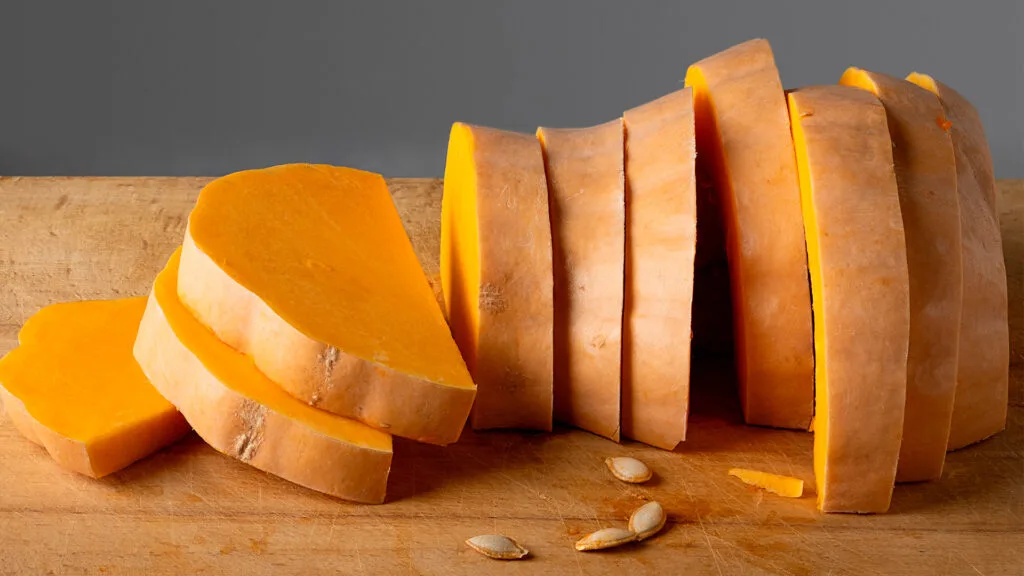 Sliced butternut pumpkin