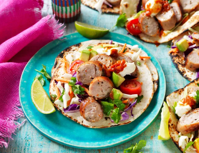 pork sausage tacos