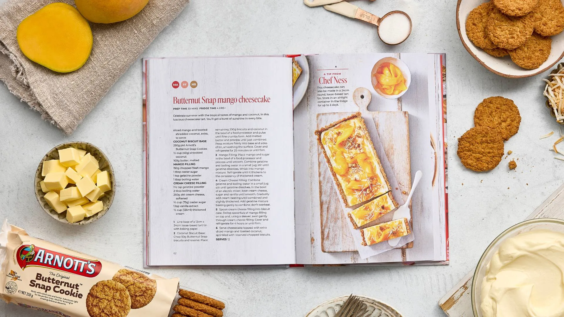 Arnott's Butternut Snap mango cheesecake.