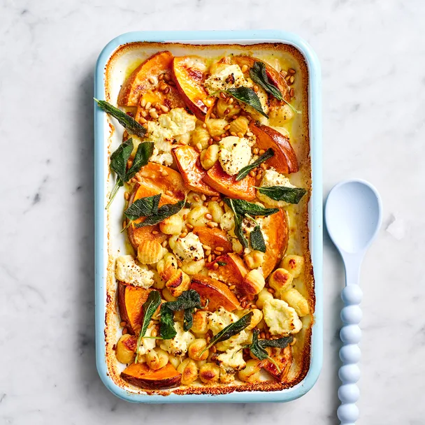 One pan pumpkin and sage gnocchi bake